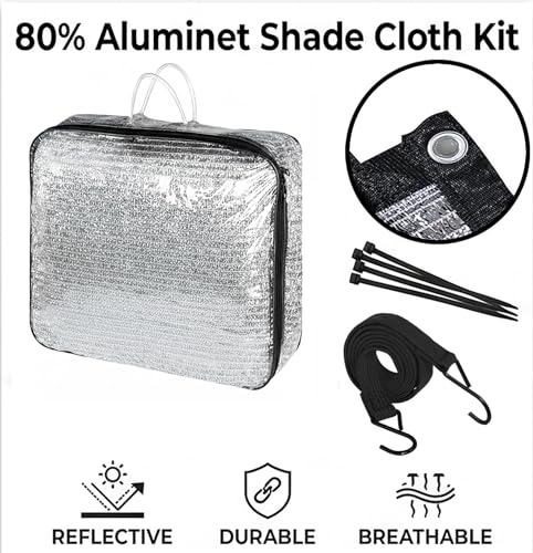 10x25 FT 80% Aluminet Shade Cloth, Reflective Tarp, Heat Blocking Mesh by xihakey - Used condition - Image 2