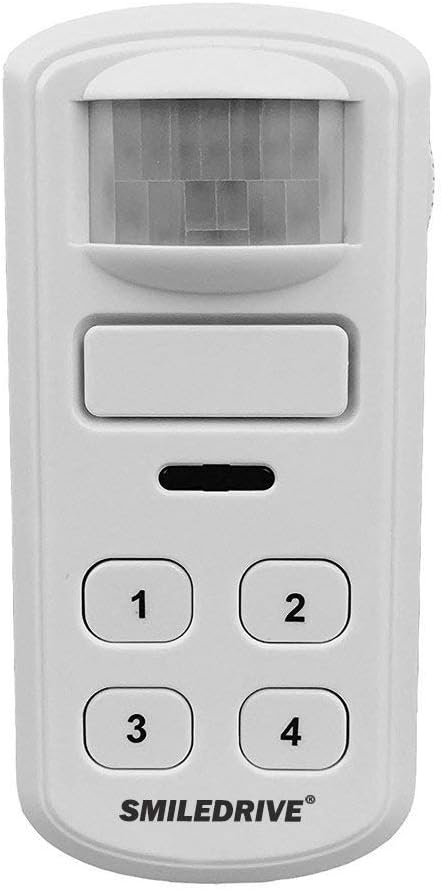 SMILEDRIVE® Motion Detection Activated Alarm and Chime with Keypad – Passive Infrared Enabled Home Office Security Device