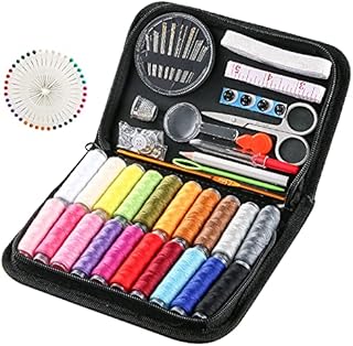 Sewing Kit,AUERVO Small Sewing Kit 113 Piece Sewing Accessories with Zipper Case, for Home,Travel,Emergency,Adults and Beginners,with Mending,Scissors,Needles and Thread Kits Tape Measure etc