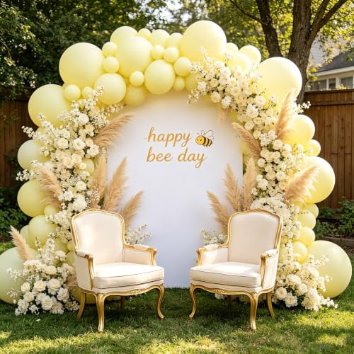 Image of 108Pcs Double Stuffed Light Yellow Balloon Garland Arch Kit