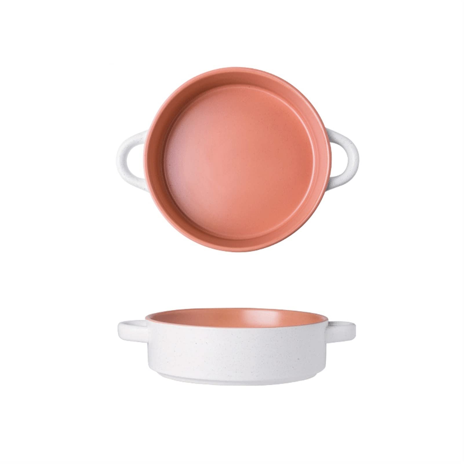 Talerz obiadowy Podwójny uchwyt ceramiczne płyty obiadowe Chińskie zabytkowe porcelanowe ręcznie robiona płyta obiadowa 9.6 "talerz sałatkowy mikrofal/lodówka Naczynia Talerze (Color : A)