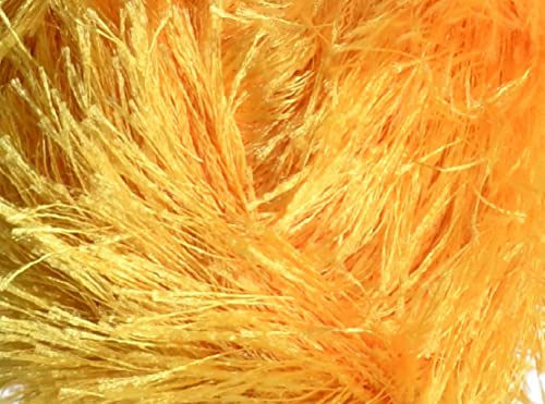Image of Eyelash Fun Fur Yarn Premium 100% Polyester 164 Yds (150 Mt), 3.53 Oz (100 Gr) Colorful Crochet Yarn Dıy Hand Knitting. (Yellow, 1 Skein)