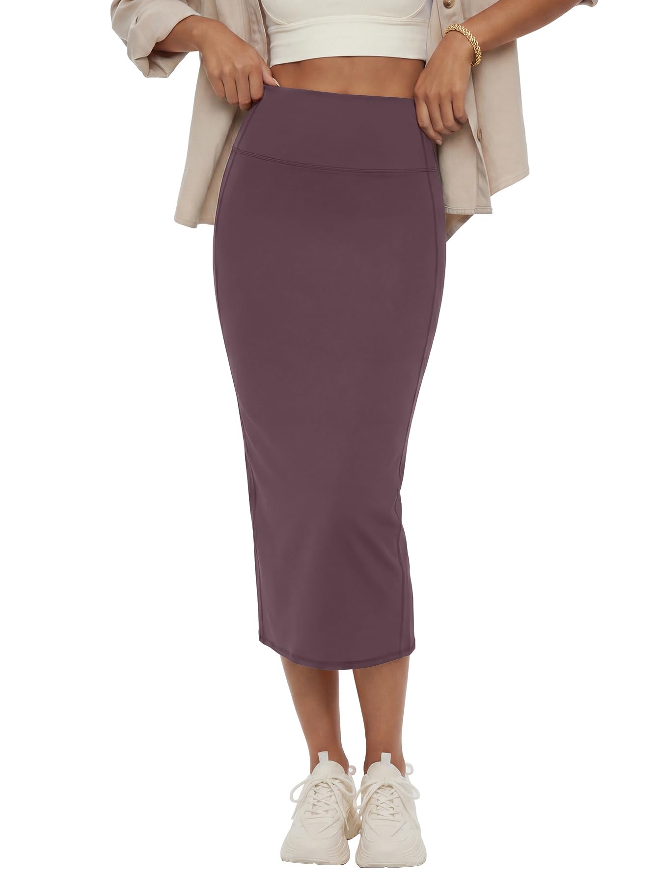 Rooscier Women's High Waisted Pencil Midi Skirt