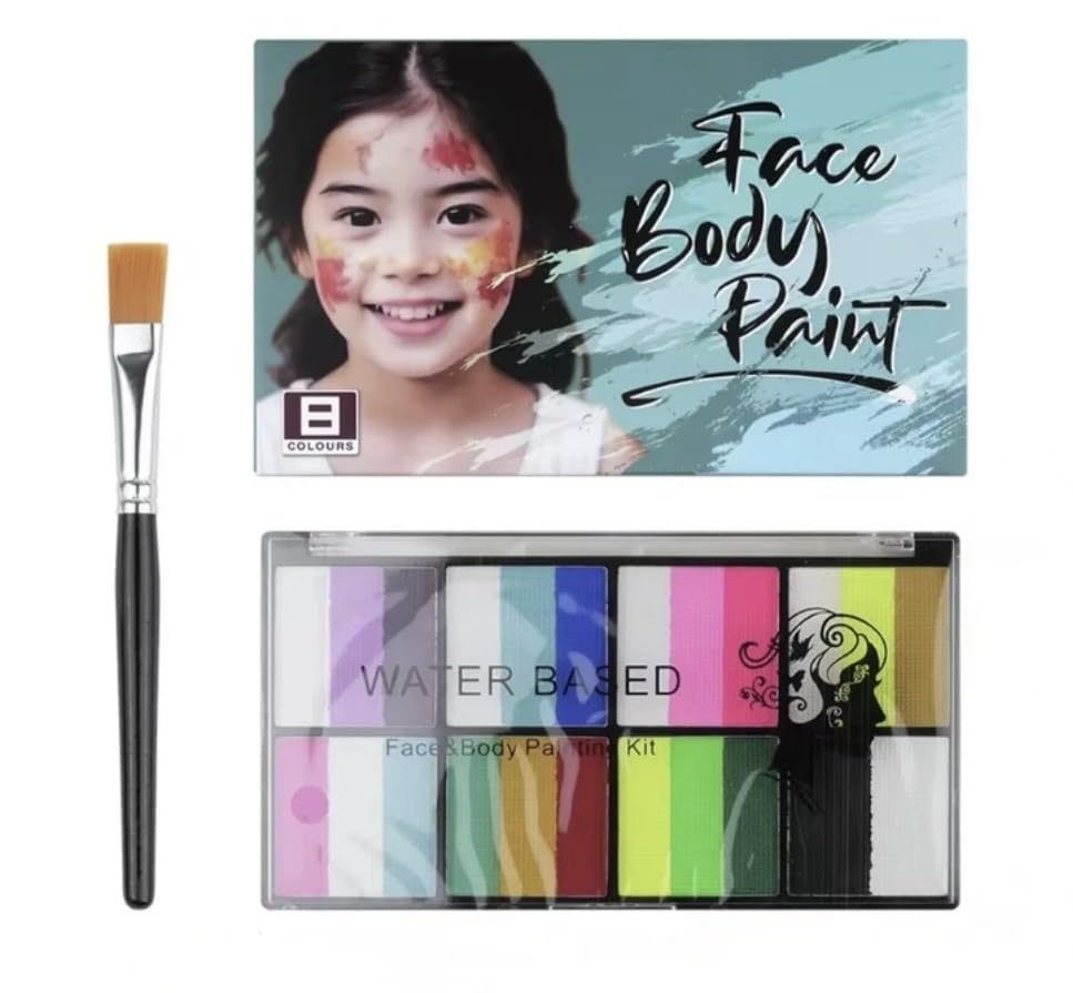 Levin Water Activated Children Face Makeup Professional 8 Color Face and Body Painting Kit Nontoxic Body Face Paint-image-37