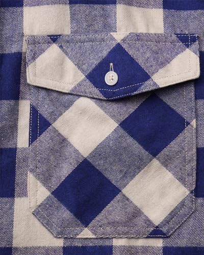 Image of Alimens & Gentle Men's Button Down Regular Fit Long Sleeve Plaid Flannel Casual Shirts