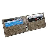 VODUX Men's Lambskin Leather Spring Money Clip Compact Bifold Front Pocket Wallet