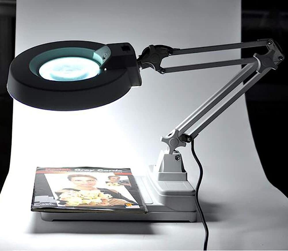 Lupy, 3X/5X/8X/10X Duża lupa z podświetleniem LED ze stojakiem, składana konstrukcja z lampką LED, szkło powiększające ze światłem i oświetleniem do czytania, rękodzieło, hobby/8* Comfortable