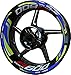 Motocicleta Moto Llanta Inner Rim Tape Decal Pegatinas F2 para Suzuki GSX-R 600 (Azul/Limón)