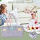 WUUDWALK Baby Windel Caddy Organizer mit Reißverschlusstasche,Tragbaren Filz Kinderzimmer Vorratsbehälter und Auto Organizer für Neugeborene und Baby-Essentials und Spielzeug,Grau