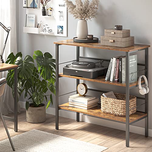 Beewoot Kitchen Island, Coffee Bar With 3 Shelves, Kitchen Shelf Units With Large Workstation, Bakers Rack With 9 Hooks, Industrial, Easy To Assemble, Rustic Brown Ki01Bb010 #TOP5