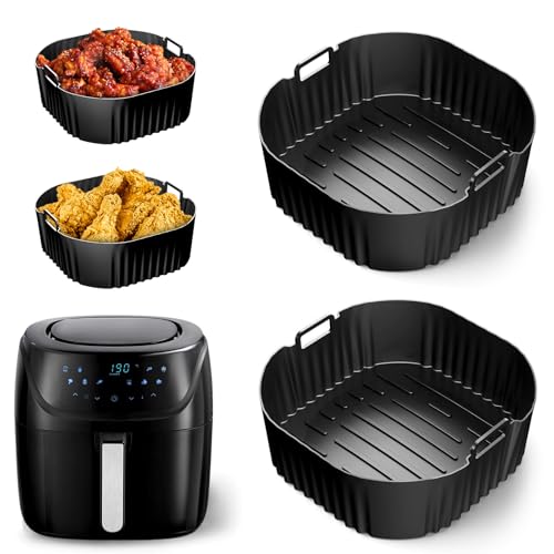 Silikonform HeißLuftfritteuse Zubehör für Russell Hobbs Heißluftfritteuse, 2 Stück Auflaufform Airfryer für Russel Hobbs Heißluftfritteuse 4 L, Air Fryer Silikon Einsatz für Russell Hobbs Airfryer