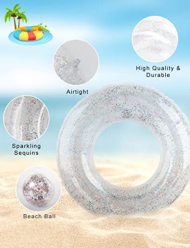 Anello per Nuoto Adulti, Paillettes Colorate Swim
