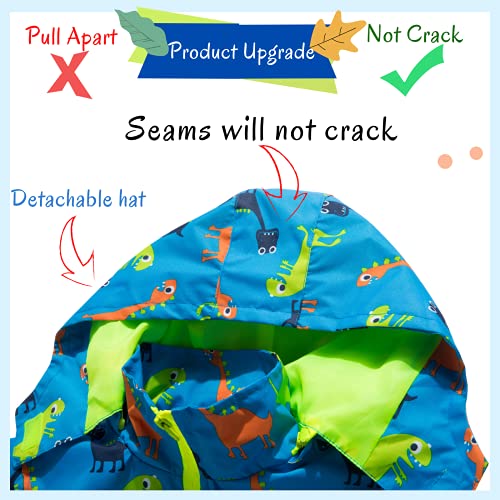 Image of Boys Rain Jacket with Detachable Hood Lightweight Raincoats for Kids