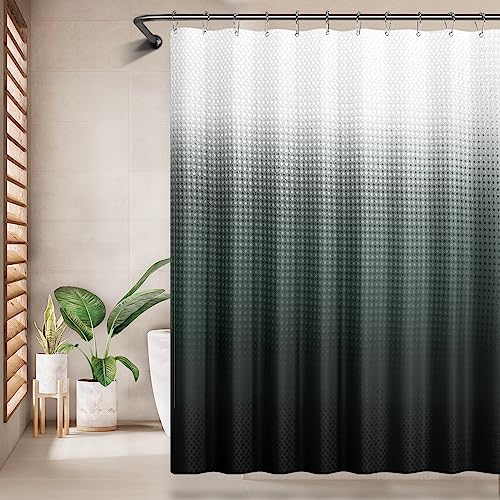 AmazerBath Waffle Shower Curtain Black and White, Fabric Shower Curtain Ombre, Waffle Shower Curtain Ombre, White and Black Shower Curtain Water Repellent, 72" W x 72" H AmazerBath Waffle Shower Curtain Black and White, Fabric Shower Curtain Ombre, Waffle Shower Curtain Ombre, White and Black Shower Curtain Water Repellent, 72" W x 72" H