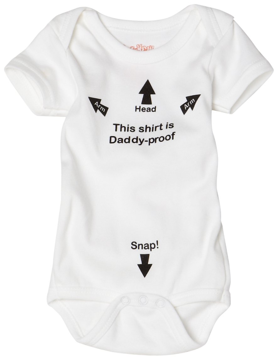 Sara Kety Unisex-baby Newborn Daddyproof Bodysuit, White, 6-