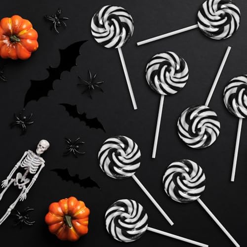Halloween Lollipops 24pcs Black and White Swirl, Blue-Raspberry - image 5