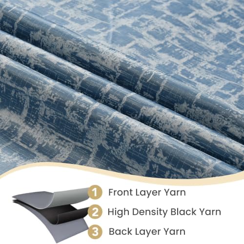 Image of FRESH FROM LOOM 10 ft Parda | Door Curtains for Slider Track | Non-Ring Curtains | S-Wave Pleat | Light Block See Blueout Parde | Breathable Fabric Curtain for Door (See Blue | 10 Feet, Set of 2)