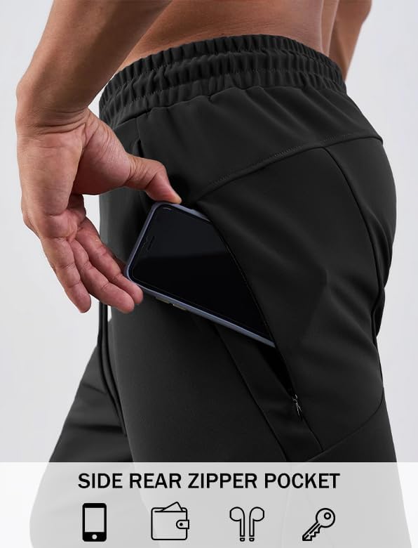 Men's Sweatpants with Zipper Pockets Joggers Athletic Running Workout Gym Stretch Tall Track Pants - Image 5