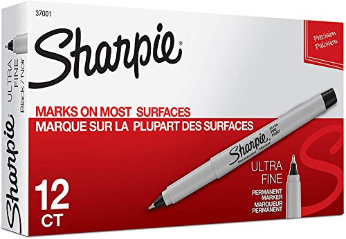 Sharpie Ultra Fine Point Permanent Markers, Black Ink, Resists Fading and Water, Blister Pack with 2 Markers (37161PP) Bundle Deal