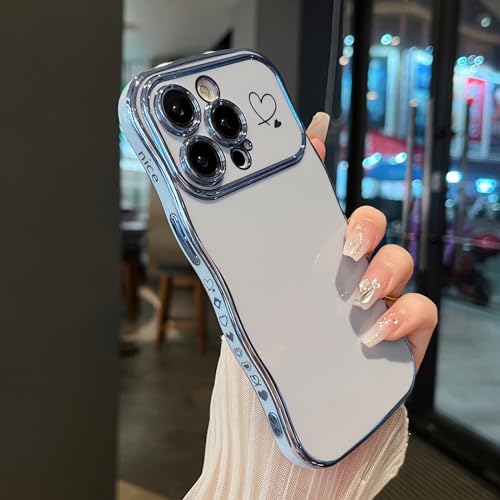 Coque iPhone 12 Pro Max antichoc bleu anti-chute avec cadre ondulé grip