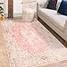 Castage Pink Rug 3x5,Washable Area Rugs for Bedroom Living Room Kitchen Entryway,Small Boho Vintage Bohemian Distressed Non Slip Carpet,Blush