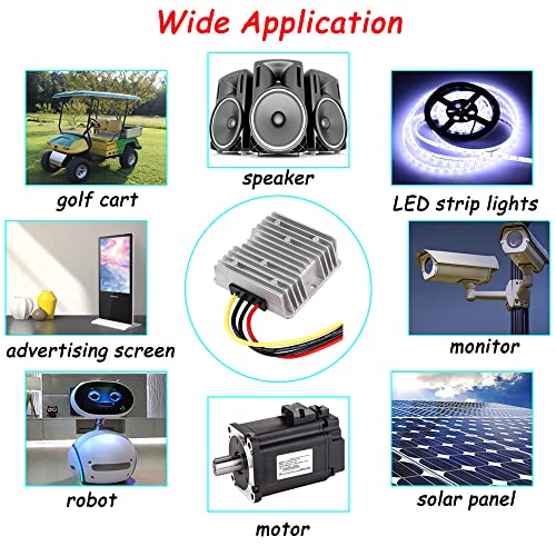 Image of DC Voltage Converter - Regulator Boost Buck Converter Reducer 8V-40V Step Up Down to 12V 6A 72W for Golf Cart Club Car LED Light,Waterproof Power Supply Transformer Volt Module