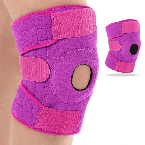 Image of Foilswirl 1 Pcs Kids Knee Brace with Side Stabilizers,Rose Red