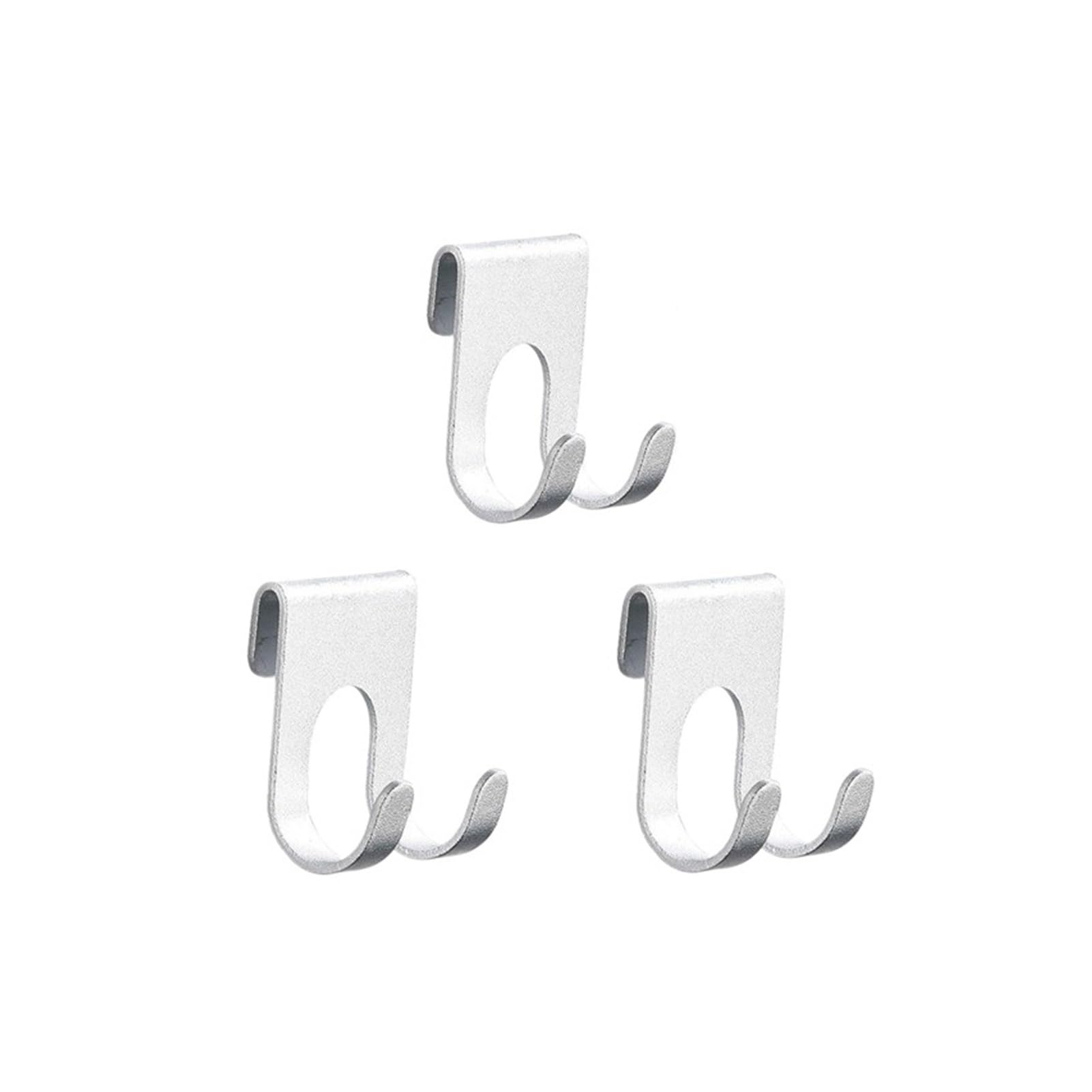 Pexlor Sliver-3Pcs 1/3Pcs Aluminum Shower Glass Door Hook, Free Hole Towel Rack Key Hanger(Sliver-3Pcs)
