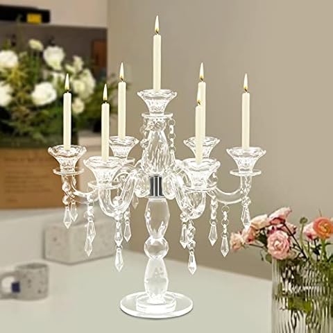 MOCHAG 7-Arm Crystal Candelabra Cover