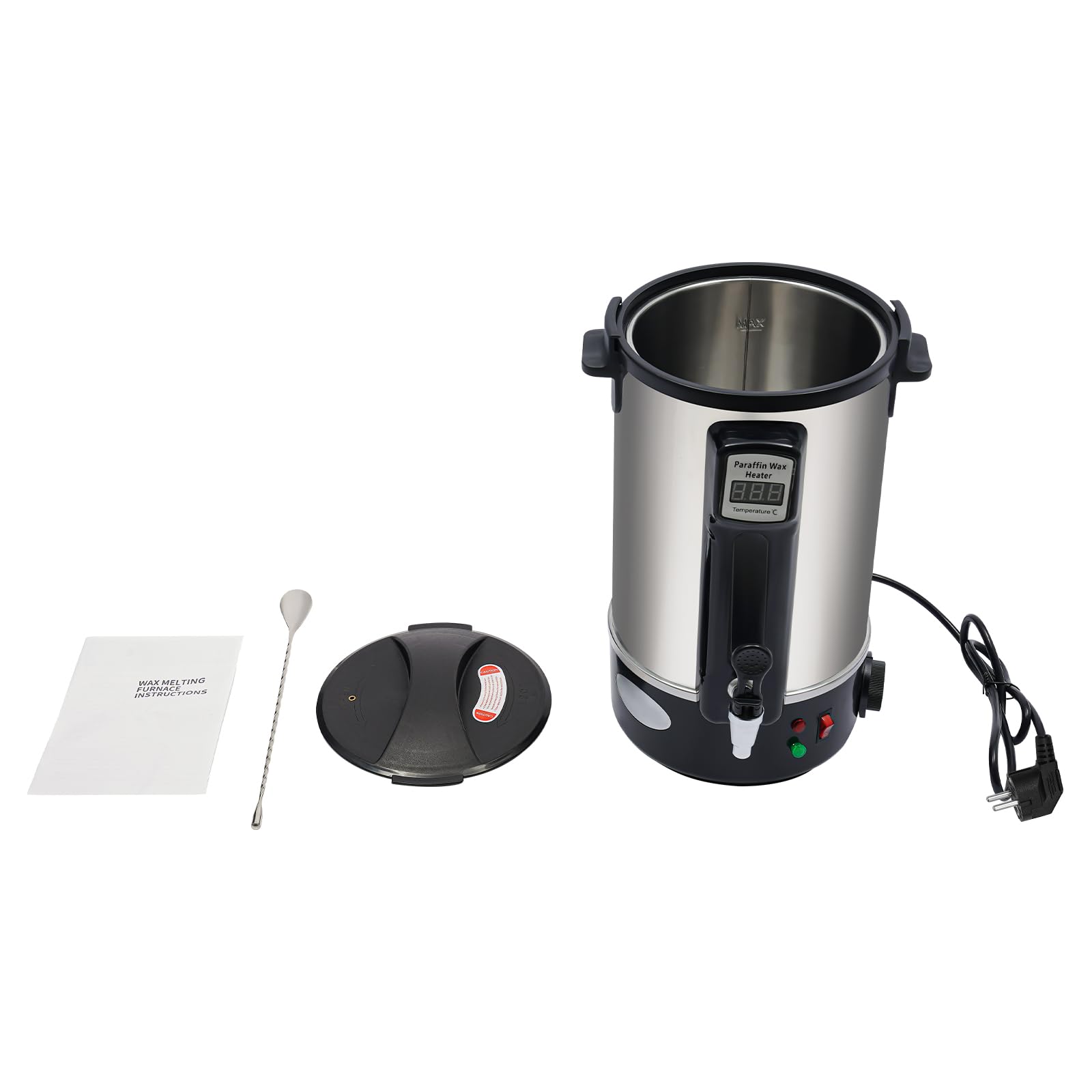 KAUITOPU Derretidor de cera 8L/12L para la fabricación de velas, olla de fusión de cera de 1100 W con indicador digital LED, cuchara agitadora, velas de bricolaje, olla de fusión eléctrica, fundidor