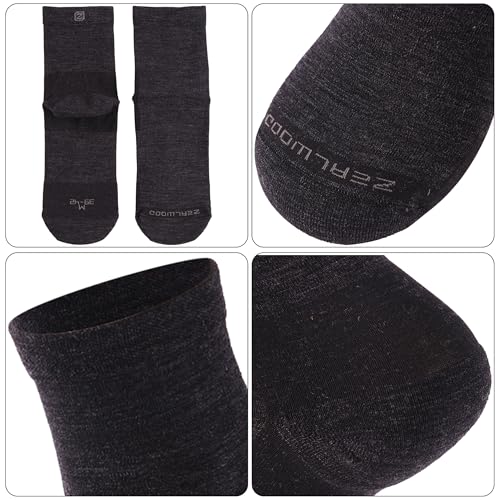 Image of No Show Athletic Socks, ZEALWOOD 3 Pairs Merino Wool Ultra-Light Running Tennis Golf Socks for Men Women