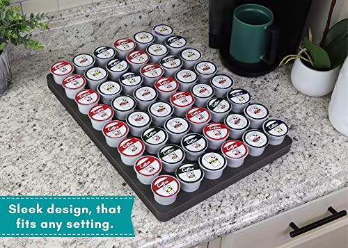 Polar Whale 2 Coffee Pod Storage Organizers Tray Drawer Insert For Kitchen Home Office Waterproof 12.6 X 17.9 Inches Holds 48 Compatible With Keurig K-Cup Durable Dark Gray Foam Made In The Usa #TOP3
