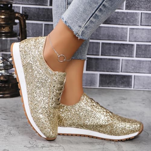 JITUUE Sparkling Glitter Sneakers for Women Slip On Bling Fashion Sneakers Retro Flair Rhinestone Platform Walking Shoes Bride Sequin Wedding and Party Trendy Shoe4