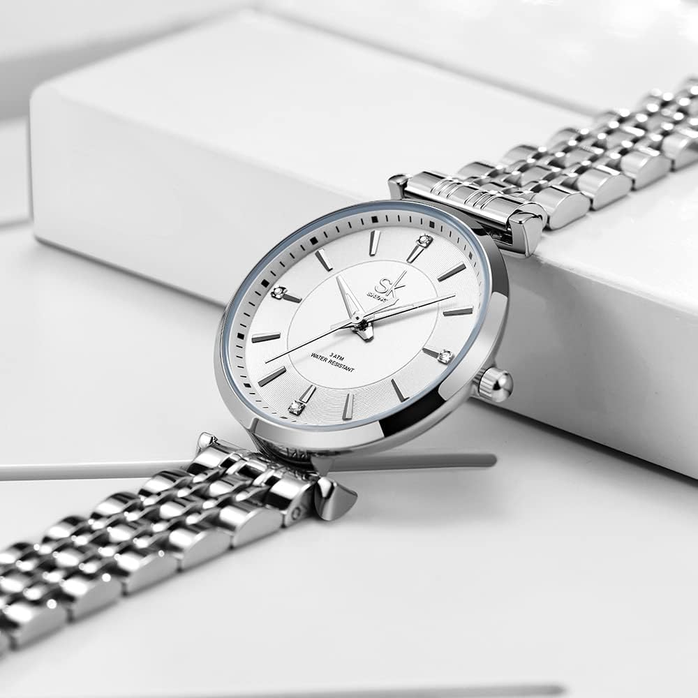 SHENGKE SK Classic Women Watches Fashion Ladies Dress Watch Solid Stainless Steel Band - Image 3