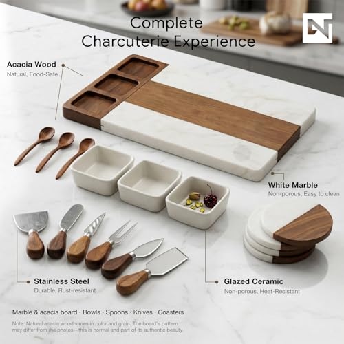 Set de tablas para charcutería de madera de acacia miniatura 2