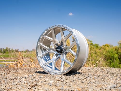 Image of RockTrix RT107 20 inch Wheel Compatible with 2001+ Toyota Tacoma, 6x5.5 6x139.7, 20x9 +12mm Offset, 5.5 Inch Backspace, 106.1mm Bore, Silver, Also fits 2002+ 4Runner, FJ Cruiser, 2022+ Tundra