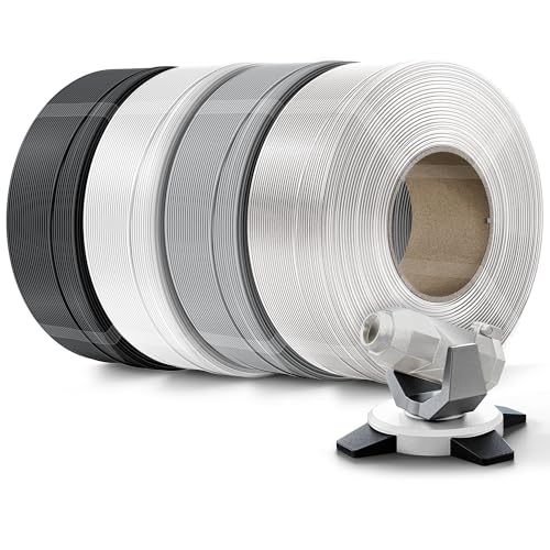Image of Creality PETG Filament Refill 1.75mm 3D Printer Filament, Refilament for Bambu Lab Reusable Spool, 1kg per Spool, 4 Pack, 4 Colors, Black+White+Grey+Transparent