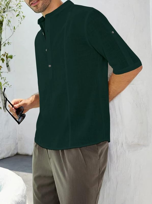 Be Active Men's Cotton Regular Shirt (Cpl0149_Green