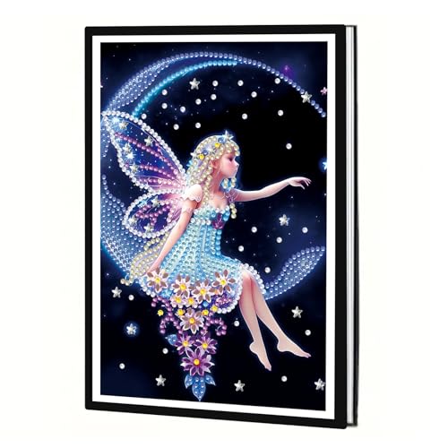JICFDAO Cuaderno de pintura de diamantes, A5, en blanco, 14,5 x 21 cm, para pintar por números, diario de pintura con diamantes, bloc de notas, libro de bocetos, cuaderno creativo, diario para
