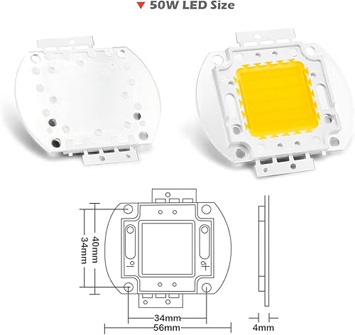 Miniatura 2 de Chanzon Chip LED de alta potencia de 50 W blanco cálido (3000 K - 3500 K  entrada 1500 mA  CC 30 - 34 V  50 vatios) Intensidad súper brillante SMD