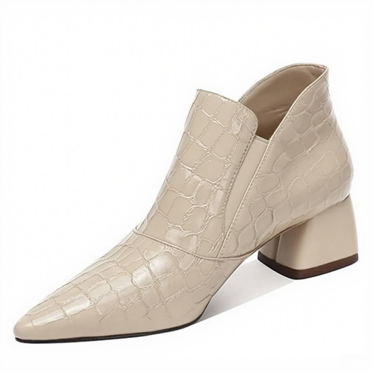 YDN Women Sexy Pointed Toe Ankle Boots Chunky Low Heel Booties Pull on Elastic Party Outddor Shoe Size