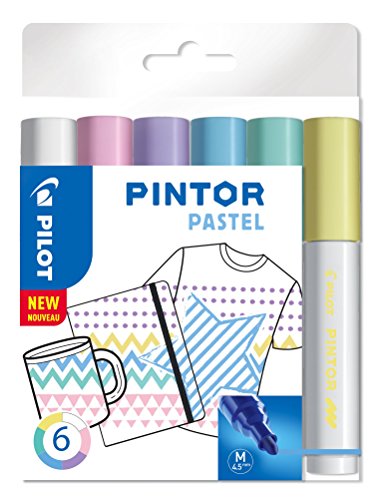 PILOT PINTOR, Kreativmarker, 6er Set "Pastell", M