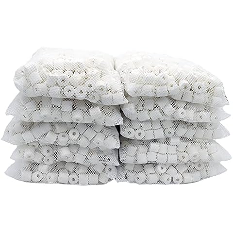 JIHAQUA Aquarium Bio Ceramic Rings 10 lbs Filter Media for Pond Fish Tank Canister Filter Cover