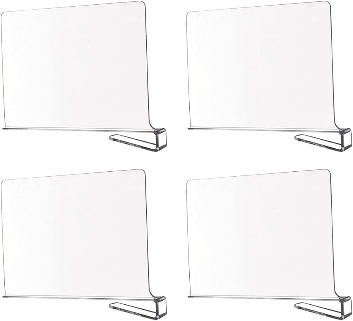 4pcs Wardrobe Divider for Closet Shelf Separator Smooth Edges Closet Organizer Bins for Storage Space Maximization