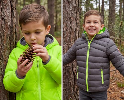 Image of Rokka&Rolla Boys' Reversible Lightweight Water-Resistant Puffer Jacket | Lightweight Breathable Reversible Puffer Makes A Hooded Winter Coat For Boys To Wear During Cold Weather Activity
