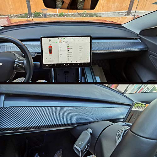 Topfit Model 3 and Model Y Dash ABS Matte Carbon Fiber Cap Covers Dashboard Sticker for Tesla Model 3&Y Wrap Accessories (M3/Y Dash) - Thumbnail 6