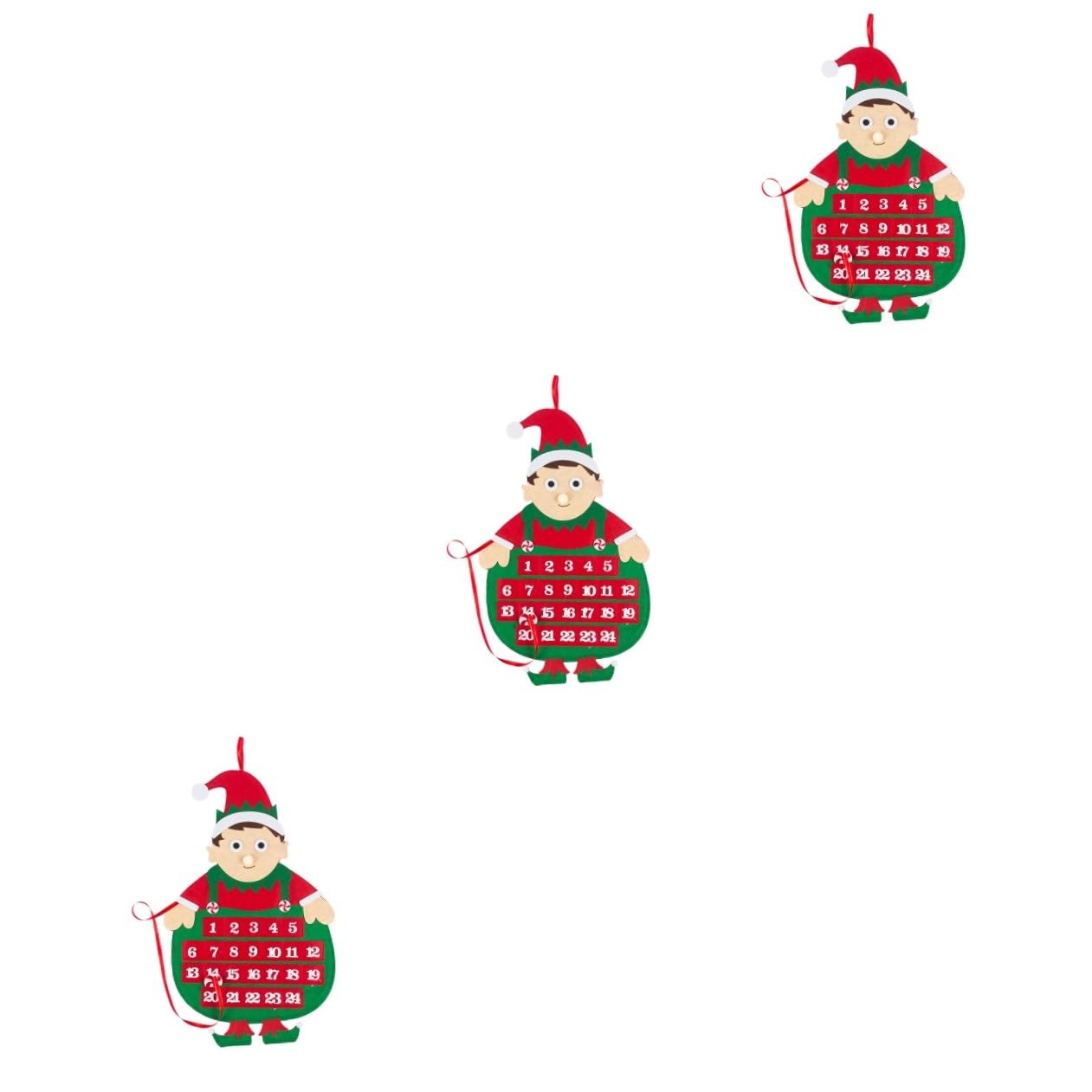 PRETYZOOM 3 Stk Urlaub Adventskalender Neujahr Advent Adventskalender Aus Filz Krippendekoration Weihnachtstuchkalender Weihnachtskalender Hängend Ornament Karikatur Gefühlt Ältere