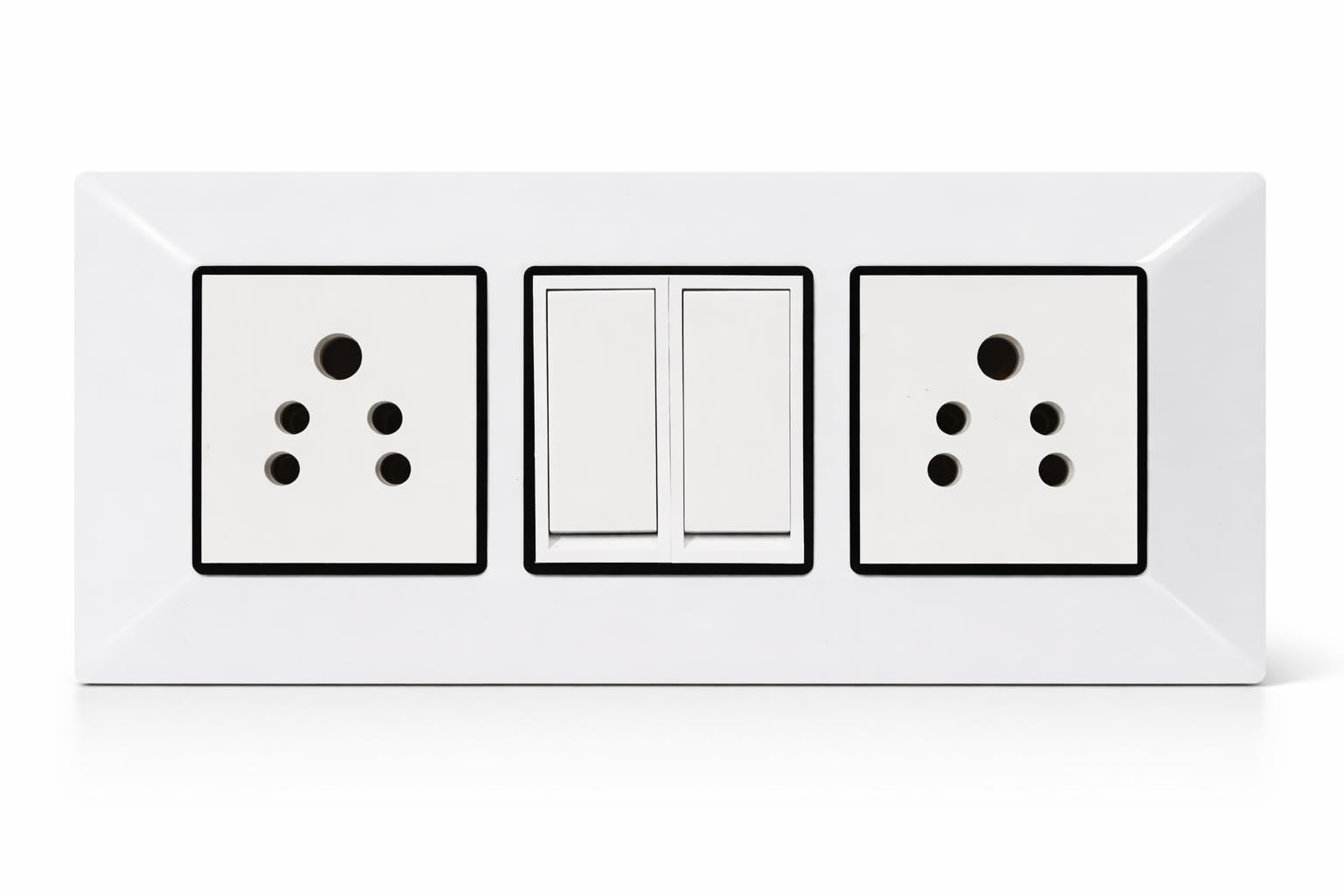 2 Socket 2 Switch Modular Switch Board Plate | Premium White Electrical Switch Board for Home & Office-picture-19