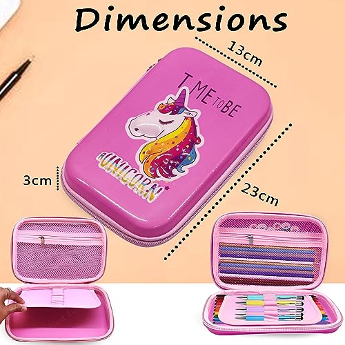 Image of FunBlast Pencil Pouches for Girls Stylish, Unicorn Pencil Pouch for Girls - Pencil Pouches for Kids, Pencil Case for Girl, Multipurpose Zipper Pencil Case (Unicorn Light Pink)