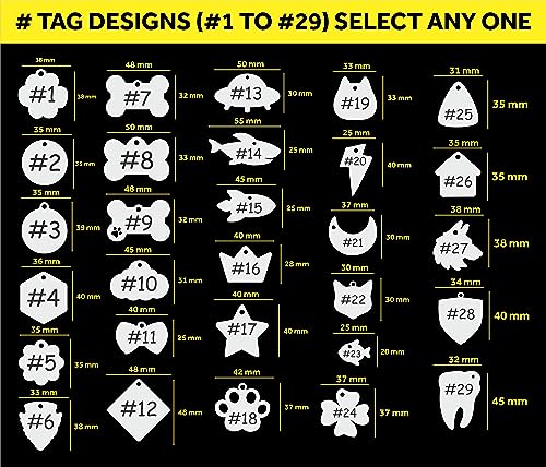 Image of Jypr Customized Product's Pet ID Face Tag Personalize Black Laser Engraved Name Locket Collar Tag for Your Loving Pet Dog, Cat 2 MM Tiny with Little Paw Charm (Drop Shape Large)